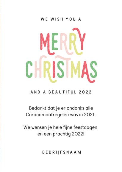 Hippe zakelijke kerstkaart met vrolijke letters en foto 3