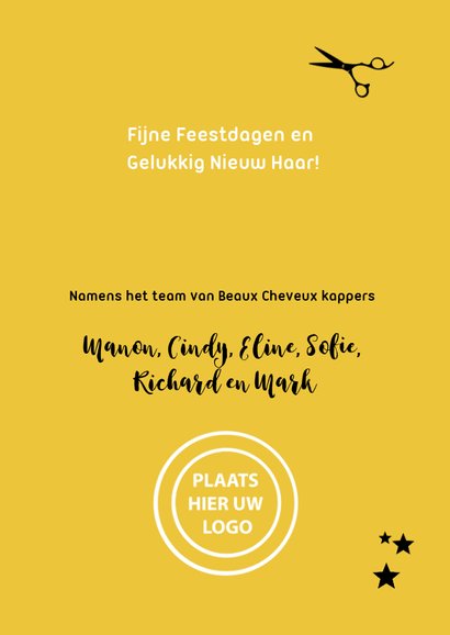 Hippe zakelijke kerstkaart speciaal voor kappers 3