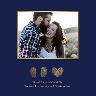 Hochzeitseinladung Fingerabdruck Herz 2