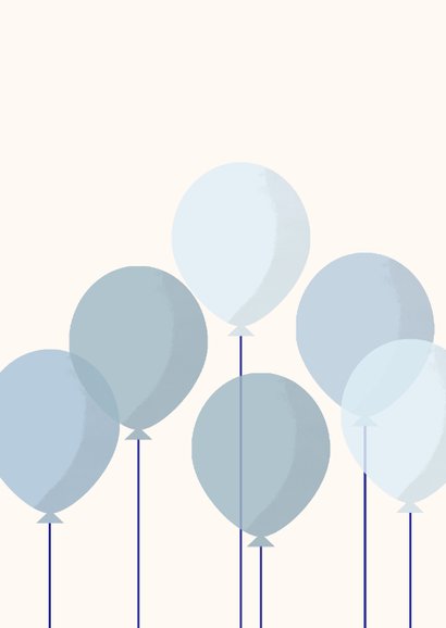 Hoera een jongen felicitatiekaartje met ballonnen blauw 2