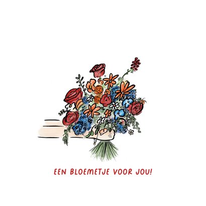 Hoera geslaagd kaart met rood wit blauw bloemen 2