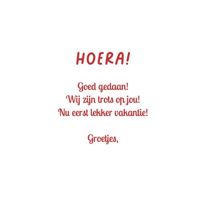 Hoera geslaagd kaart met rood wit blauw bloemen 3