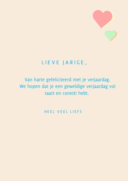 Hoera kleurrijke verjaardagskaart 3