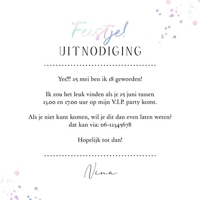 Holografische uitnodigingskaart foto feestje ticket 3