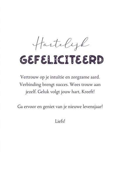 Horoscoop verjaardagskaart kreeft illustratie zodiac sign 3