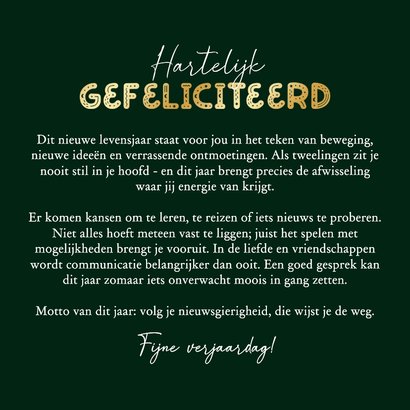 Horoscoop verjaardagskaart tweelingen sterrenbeeld jarige 3