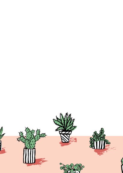 Housewarming uitnodiging gezellige cactus plantjes 2