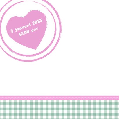 Hout met Label doop roze - BK 2