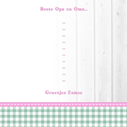 Hout met Label doop roze - BK 3