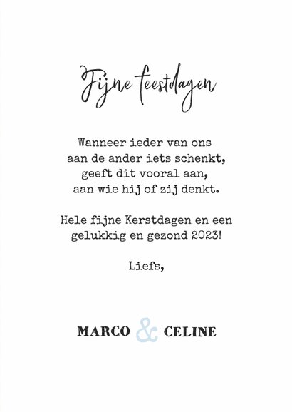 Houtlook kerstkaart met grote foto en sterren 3