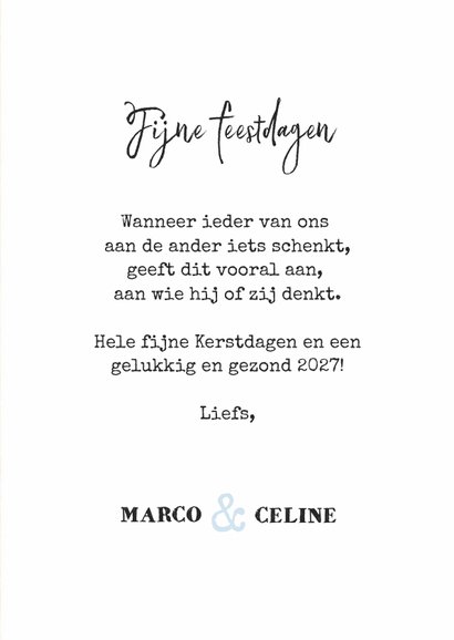 Houtlook kerstkaart met grote foto en sterren 3