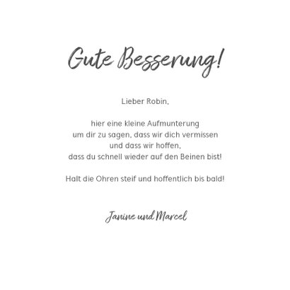 Humorvolle gute Besserungskarte mit Wal 3