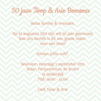 Huwelijk jubileum zig zag 3
