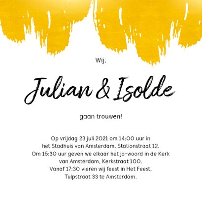 Huwelijk - Verf strepen in goudlook 3