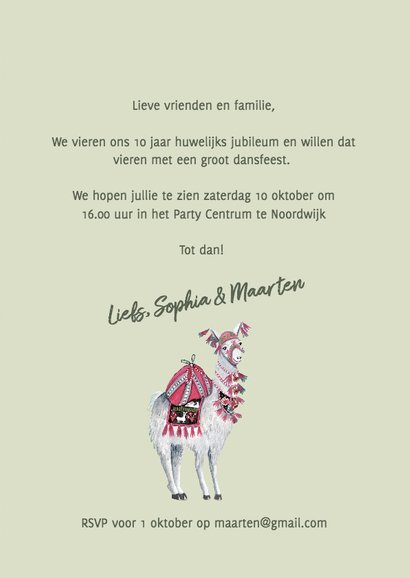 Huwelijks Jubileum Lama 3