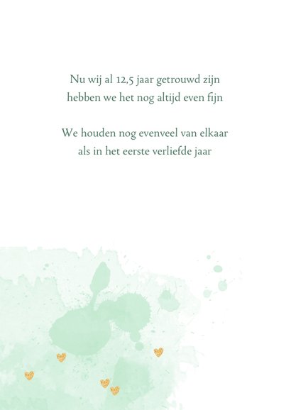 Huwelijksjubileum aquarel hartjes goudlook 2