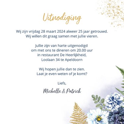 Huwelijksjubileum blauwe rozen foto 3