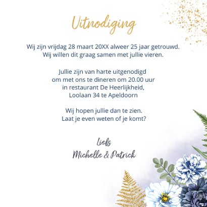 Huwelijksjubileum blauwe rozen foto 3