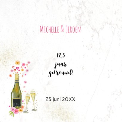 Huwelijksjubileum champagne bloemen 2