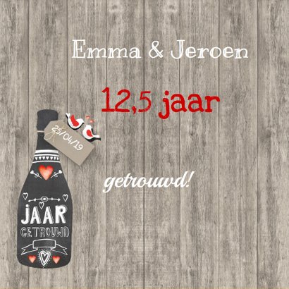 Huwelijksjubileum fles chalkbord 2