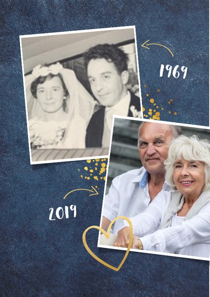 Huwelijksjubileum fotocollage uitnodiging feest 50 jaar 2