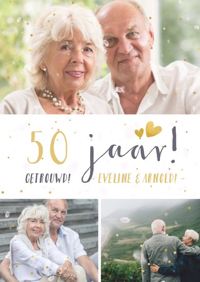 Huwelijksjubileum Fotocollage Uitnodiging Met 3 | Kaartje2go