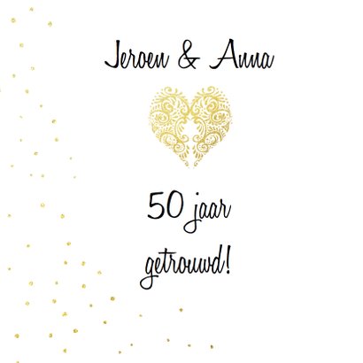 Huwelijksjubileum hart goud 2
