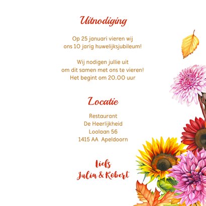 Huwelijksjubileum herfstbloemen 3