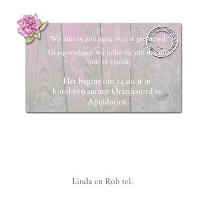 huwelijksjubileum hout roos 3