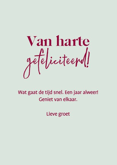 Huwelijksjubileum kaart met stel in de bergen 3