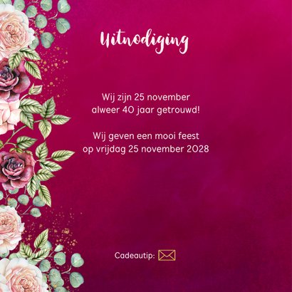 Huwelijksjubileum rozen bordeaux 2