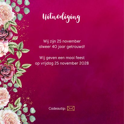 Huwelijksjubileum rozen bordeaux 2