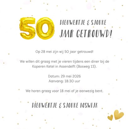 Huwelijksjubileum uitnodiging fotocollage 50 jaar getrouwd 3