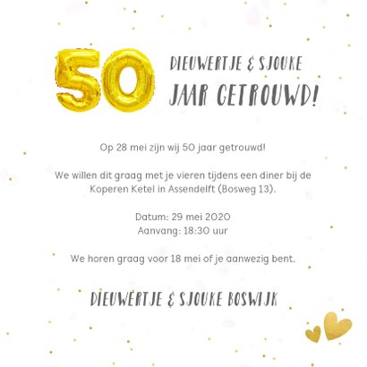 Huwelijksjubileum uitnodiging fotocollage 50 jaar getrouwd 3