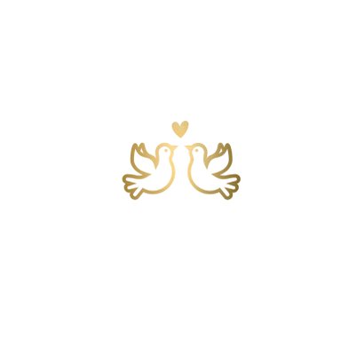 Huwelijksjubileum uitnodiging klassiek met gouden duifjes Achterkant