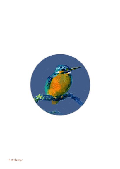 IJsvogel kunstkaart van A. Verbrugge 2