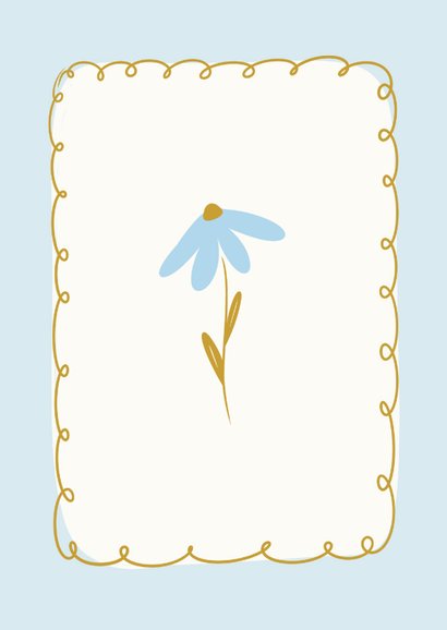 Ik denk aan je kaartje voor moederdag met blauw bloemetje 2