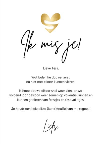 Ik mis je kerstkaart - it will be lonely this Christmas 3