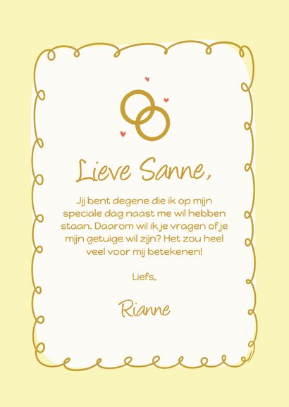 Ik wil je iets vragen getuige kaartje geel met ringen 3
