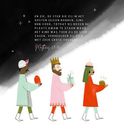 Illustratieve kerstkaart 3 koningen christmas blessings 2