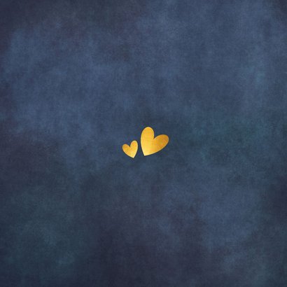 Inlegkaart vierkant met dagindeling trouwdag met foliedruk Achterkant