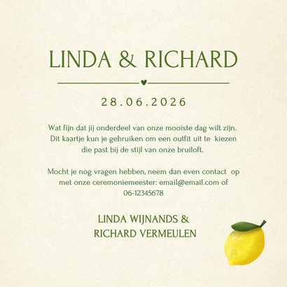 Insteekkaartje dresscode vintage look Achterkant