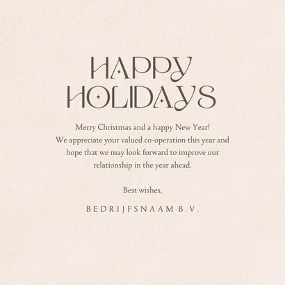 Internationale kerstkaart zakelijk met typografie 3