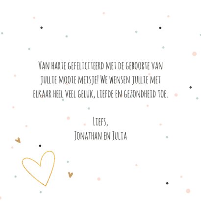 It's a girl-gold felicitatie kaart geboorte 3