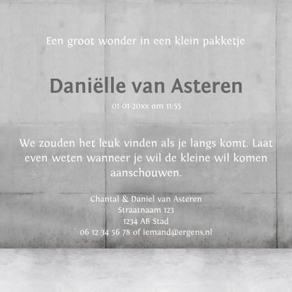 It's a girl stoere industriële geboortekaart voor meisje 3