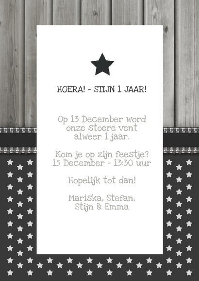 Jaarkaart 12 Maanden Ster Hout 3