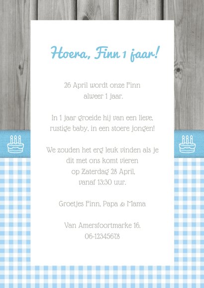 Jaarkaart Hout Blauw Jongen 3