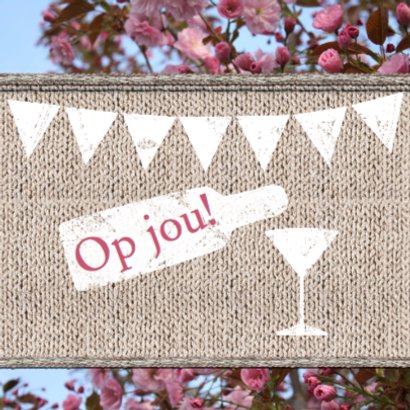 Jarig bloemen en naamkaartje c 2