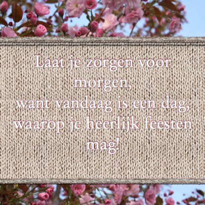 Jarig bloemen en naamkaartje c 3