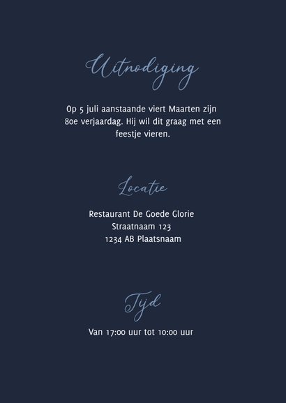 Jarig Feest 80 jaar Schoolbord 3